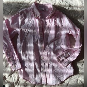 Janie and Jack Boys size 6 long sleeve button-down 100% cotton pink